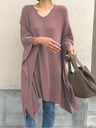 V-Neck Casual Ruffled Tunic