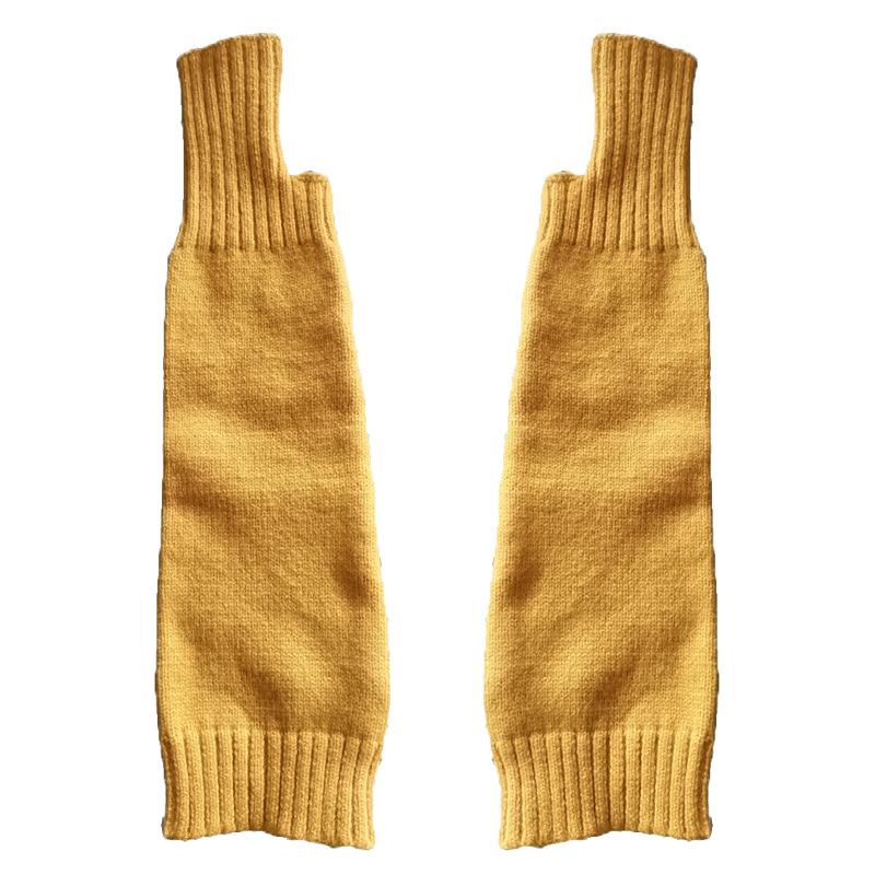 Solid Color Woolen Gloves with Arms
