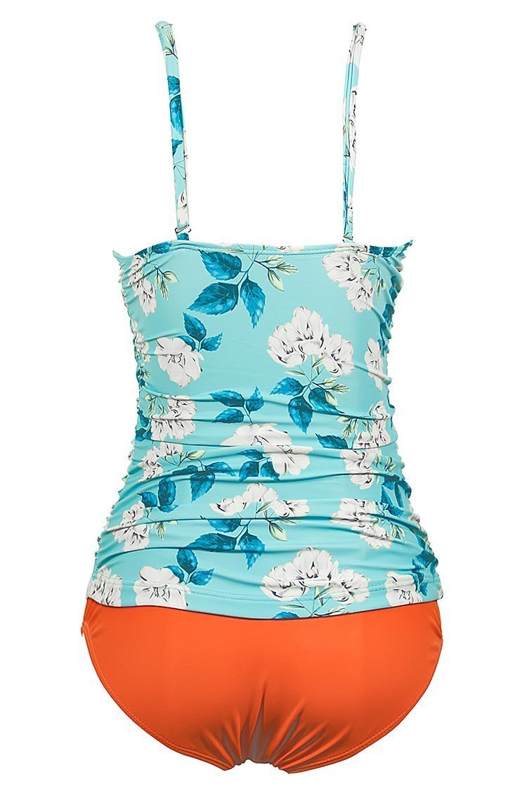 Blue Dream Flower Print Tankini Set