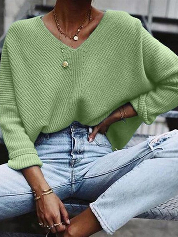 Women's Fall/Winter Loose V-neck Top Sweater