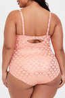 CORAL & ROSE GOLD MERMAID UNDERWIRE SLIM FIX ONE-PIECE SWIMSUIT