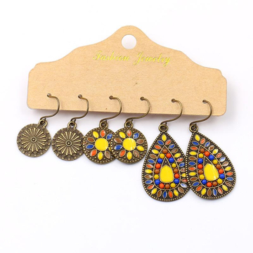 Ethnic style retro earrings set