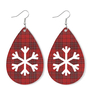Christmas Elk Snowman Leather Earrings