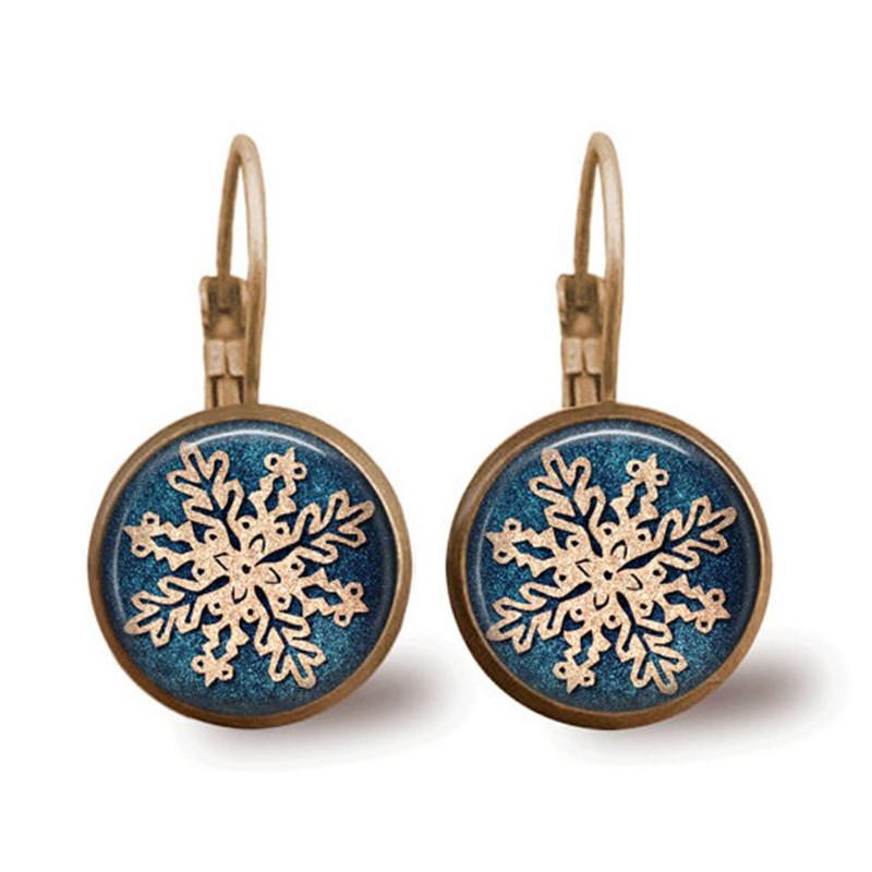 Christmas snowflake time gem earrings