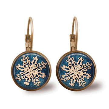 Christmas snowflake time gem earrings