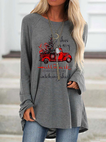 Cozy This Is My Hallmark Christmas Movies Watching Shirt Print Top