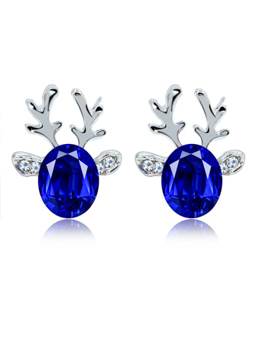 Crystal Gem Antler Stud Earrings