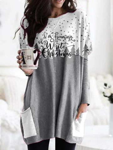 Women I'm Dreaming Of White Christmas Long Sleeve Blouse