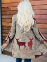 Christmas Elk Print Casual Cardigan