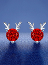 Rhinestone Reindeer Earrings Christmas Accessory