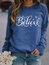Women's Believe Snowflake Print Sweatshirt