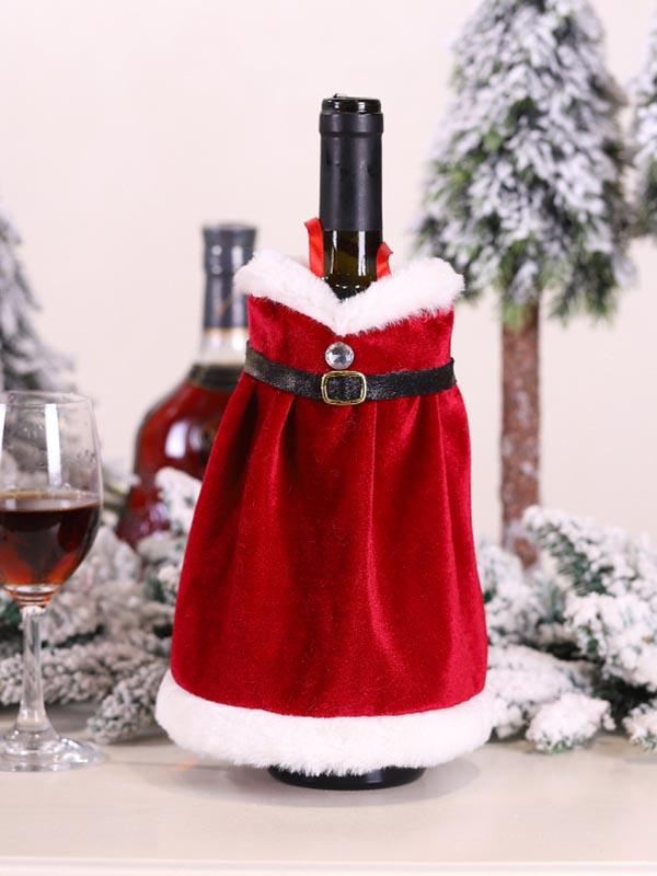 Christmas Red Christmas Suit Wine Bottle Decoration Set