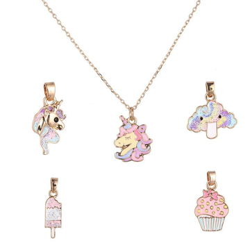 Children's accessories ice cream cake unicorn cloud necklace set
