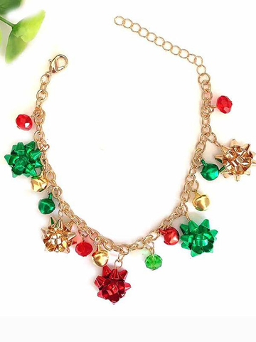 Christmas Necklace Flowers Bell Necklace Bracelet Earrings