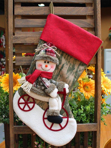 Christmas Santa Snowman Christmas Stocking Gift Bag