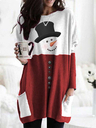 Women's Snowman Print Long Sleeve Top