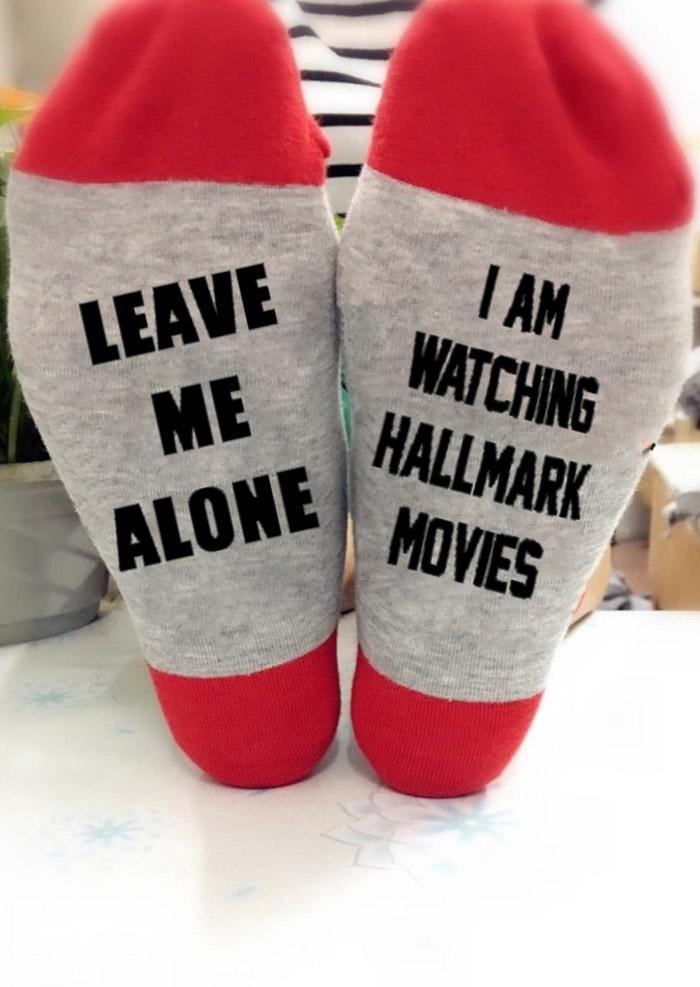 Christmas I Am Watching Hallmark Movies Socks