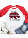 I Want A Plaid Hippopotamus For Christmas T-Shirt Tee