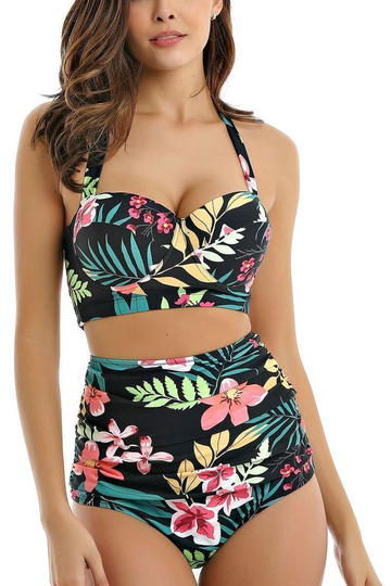 Beautiful Printed Backless High Waist Bikini