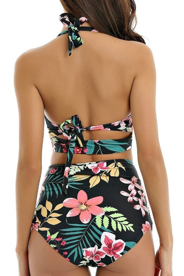 Beautiful Printed Backless High Waist Bikini