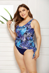 NIGHTFALL SIDE TIE BLOUSON TANKINI TOP and panty