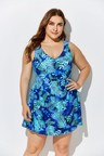 BLUE NOSTALGIA CUP SIZED TIE FRONT UNDERWIRE SWIMDRESS and Shorts