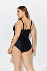 BLACK RUCHED SWEETHEART ONE PIECE SWIMSUIT