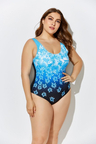 CHLORINE RESISTANT EXPLODED FLORAL SPORT ONE PIECE SWIMSUIT