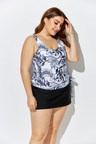 MAVIS SIDE TIE BLOUSON TANKINI WITH SKIRT