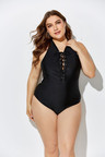 CEO BLACK LACE UP ONE PIECE SWIMSUIT