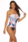 PRINTED BANDEAU TANKINI SET