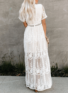 V Neck Lace Maxi Dress