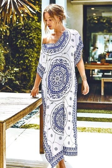 Boho Print Maxi Cover Up