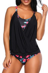 Slim Flower Print Tankini Set