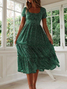 Roslady Dot Printed Midi A Line Dress