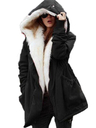 Solid Fur Parka Hooded Winter Coat