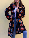 Autumn Winter New Mid-length Fashion Print Loose Large Size Hooded Jacket