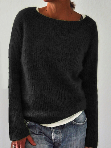 Solid Knitted Sweaters Plus Size Pullovers Jumpers