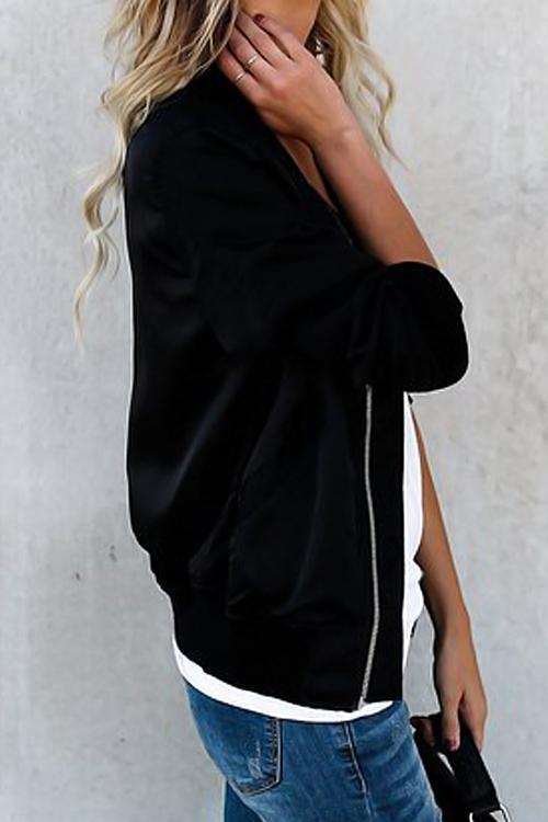 My Pleasure Zipper Black Jacket