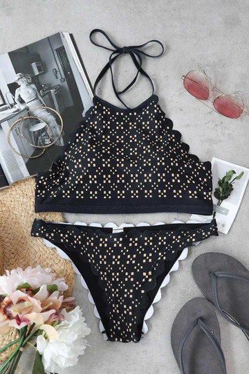 Non Positioning Printing Two-piece Swimwears