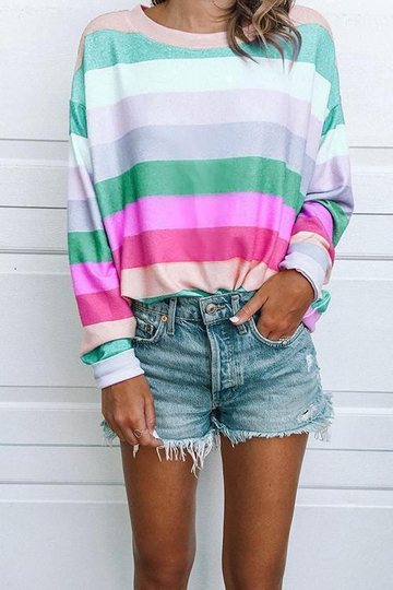 Colorful Rainbow Striped T-shirt