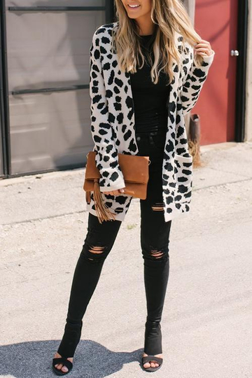 Animal Leopard Printed Cardigan Sweaters