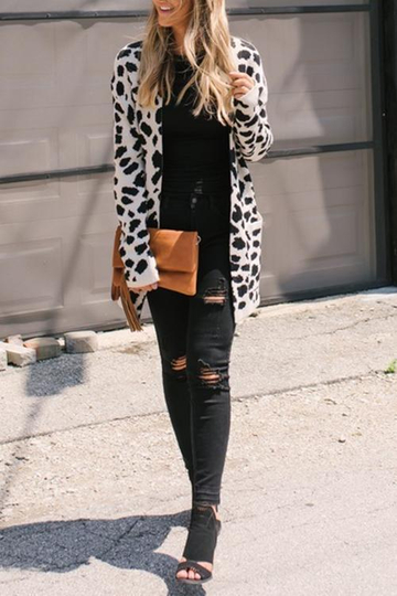 Animal Leopard Printed Cardigan Sweaters