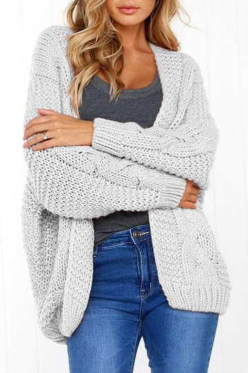 Simple Batwing Sleeves Cardigan Sweaters