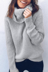 Casual Turtleneck Grey Knitted Sweaters