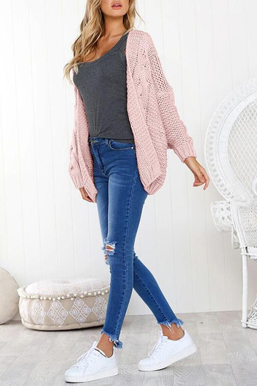 Simple Batwing Sleeves Cardigan Sweaters