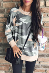 5XL plus size ladies fashion casual camouflage printed long-sleeved round neck sweater autumn sweater women Streetwear Tops