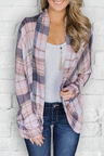 Plaid Grids Printed Coat