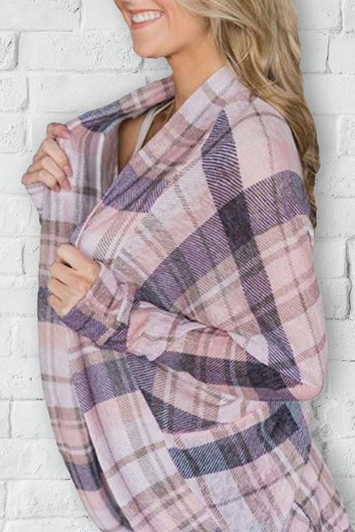 Plaid Grids Printed Coat