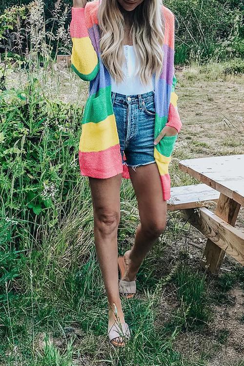 Colorful Life Knitting Cardigan Sweaters